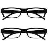 The Reading Glasses Company Gafas De Lectura Negro Ligero Cómodo Lectores Valor Pack 2...