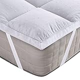 Amazon Brand - Umi Colchón de Microfibra,Cubrecolchón,Antialérgico,Suave-(135x190cm)