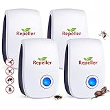Repelente Ultrasónico de Plagas,Electrónico Repelente Mosquitos Insectos para Interiores...