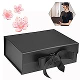 Basetousual Caja de Regalo Negra con Cinta, Caja de Regalo Magnética, Caja de Regalo...