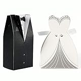 Basetousual 50 Pares de Cajas de Dulces de Boda, Decoraciones de Caja de Regalo de Boda,...