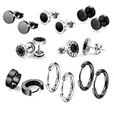 8 Pares de Pendientes de Acero Inoxidable para Hombres, 8 mm de Acero Inoxidable Clip...