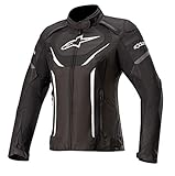 Alpinestars Chaqueta de moto Stella T-Jaws V3 impermeable para mujer, color negro/blanco,...