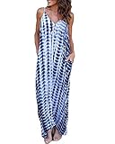VONDA Vestido Largo para Mujeres Casual de Playa para Mujer Sexy Vestido Cuello en V Sin...