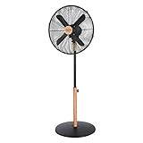 Cecotec Ventilador de Pie EnergySilence 560 WoodStyle. 60 W, 4 Aspas 40 cm de Diámetro,...