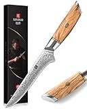 XINZUO 14.2cm Cuchillo de Deshuesar Acero de Damasco, Professionnel Cuchillos de Cocina...