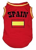 Petitebelle Camisa de perro con bandera de España (rojo/bandera, XL)