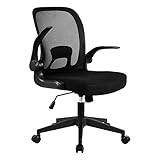 Ahua Silla de Oficina Reposabrazos abatibles Silla de Escritorio Fácil de Montar Silla de...