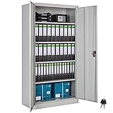 TecTake Armario archivador de Oficina metálico con 2 Puertas bloqueable e estantes -...