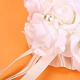 KIMISS Romántica Rosa Boda Favores Corazón Perla Regalo Anillo Caja Almohada Cojín...