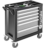 tectake 403386 Carro de Harramientas con Ruedas, Kit de Utensilios, 1399 Piezas, 6...
