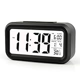Cisixin LED Inteligente Reloj Despertador Digital, a 5 Minutos de Pausa, con Pantalla...