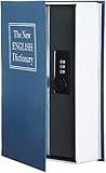 Amazon Basics - Caja de seguridad en forma de libro - Cerradura con combinación - Azul