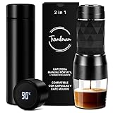 Cafetera Portatil Capsulas Nespresso y Café Molido + Termo Inteligente Agua Caliente,...