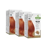 MEILAB - Tinte permanente sin amoniaco - Pack de 3 unidades - Color Rubio claro cobrizo...
