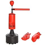 HOMCOM Saco de Boxeo de Pie con Bola de Velocidad y Barra Giratoria de 360° Punching Ball...