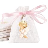 24pcs Bolsas de Regalo Ángel Bolsitas 8x10cm Saquitos de Tela Yute Arpillera Bolsas...