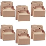 BELLE VOUS Cajas para Dulces Marrón para Fiestas (Pack de 24) 16 x 9,3 x 8,6 cm –...