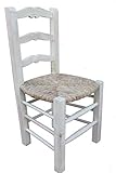 Silla Rústica con Asiento Tejido con Enea. Madera al Natural.