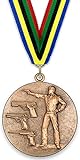 Emblemarket - Medalla de Metal Personalizable - Tiro con Pistola - Color Bronce - 6,4cm -...