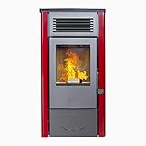 estufa de pellets 14 kw rojo