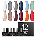 ROSALIND Esmaltes Semipermanentes Kit de Uñas de Gel UV LED 12 Colores Kit de Esmaltes de...