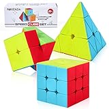 ROXENDA Cubos de Velocidad, Speed Cube Set de 2x2 3x3 PirÃ¡mide Stckerless, SÃ³lido...