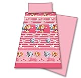 Paw Patrol Juego De Sábanas, 100% Poliester, Rosa, 105 Cm