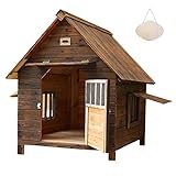 Caseta de Madera para Perros Exterior, Caseta para Conejos, Gatos y Perros, Casa...
