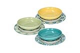 Tognana Amalfi - Vajilla de 18 piezas de porcelana, multicolor