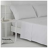 COTTON ARTean Juego de sabanas de Saten Algodon Egipcio DE 400 Hilos Blanco Cama de 150 x...