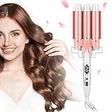 Rizador de Pelo Profesional 3 Tubo, BelonLink Plancha Ondas Al Agua Cerámica de Pelo...