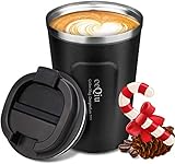 eeQiu Taza de café para Llevar 13oz 100% a Prueba de Fugas - Taza de Viaje de Acero...