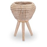 Decorasian Macetero con soporte integrado, trenzado de hierba marina – maceta, maceta...