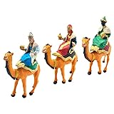 AC - Set de 3 Figuras de los Reyes a Camello Ideal para belén - Fabricado en durexina -...