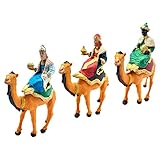 AC - Set de 3 Figuras de los Reyes a Camello Ideal para belén - Fabricado en durexina -...