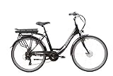 F.lli Schiano E- Moon Bicicleta eléctrica, Adultos Unisex, Negra, 26'