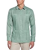 Cubavera Camisa Guayabera de Manga Larga 100% Lino, Verde De Malaquita, L para Hombre