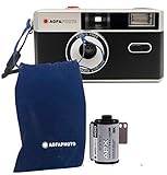 AgfaPhoto Cámara analógica de 35 mm para Fotos pequeñas, Color Negro, con película en...