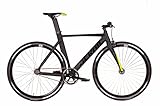 Nuevo Bicicleta Pista Fixie, piñon Fijo/Libre Urbana derail, Negro/Amarillo, Cuadro...