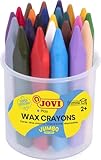 Jovi - Ceras triangulares Triwax, bote de 24 ceras surtidas con 1 sacapuntas (975)