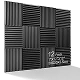Kuchoow Aislante Acustico, Negro Espuma Acustica, 12 Piezas Paneles Absorbentes Acusticos...