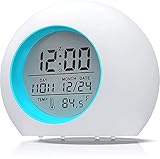 Lypumso Despertador Digital Electrónico, Reloj Alarma con 7 Colores Luz de Noche,...
