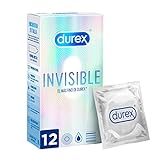 Durex Preservativos Invisibles Super Finos para Maximizar la Sensibilidad, 12 Condones
