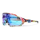B BLUE OCEAN Gafas de Ciclismo(Camuflaje 03), con 5 Lentes Intercambiables. UV400...