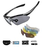 ROCKBROS Gafas de Sol Polarizadas con 5 Lentes Intercambiables para Ciclismo Bicicleta...