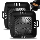 22cm Molde Silicona Freidora de Aire - 2 PCS Olla Cuadrada de Silicona xxl Accesorios...