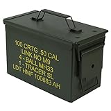 HMF 70011 Caja de MuniciÃ³n, US Ammo Box, Caja de Metal, 30 x 19 x 15,5 cm, Verde