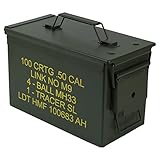 HMF 70011 Caja de Munición, US Ammo Box, Caja de Metal, 30 x 19 x 15,5 cm, Verde