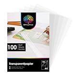 OfficeTree 100 Hojas de Papel Translucido A4 - Papel Vegetal 100 g/m - Papel Cebolla A4 -...